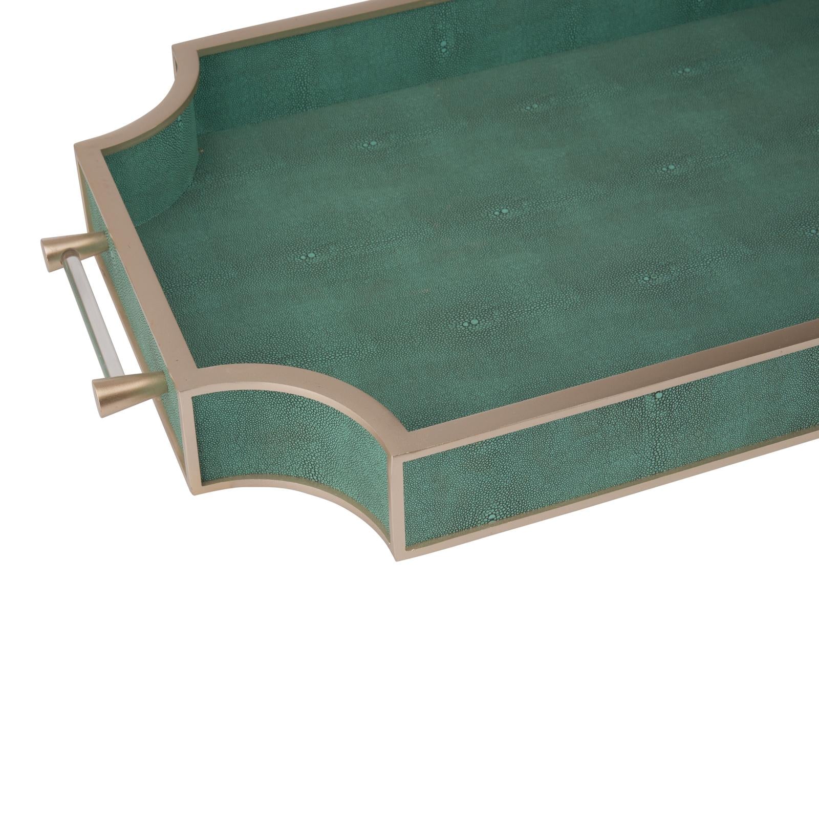 Chelsea House Shagreen Green Tray