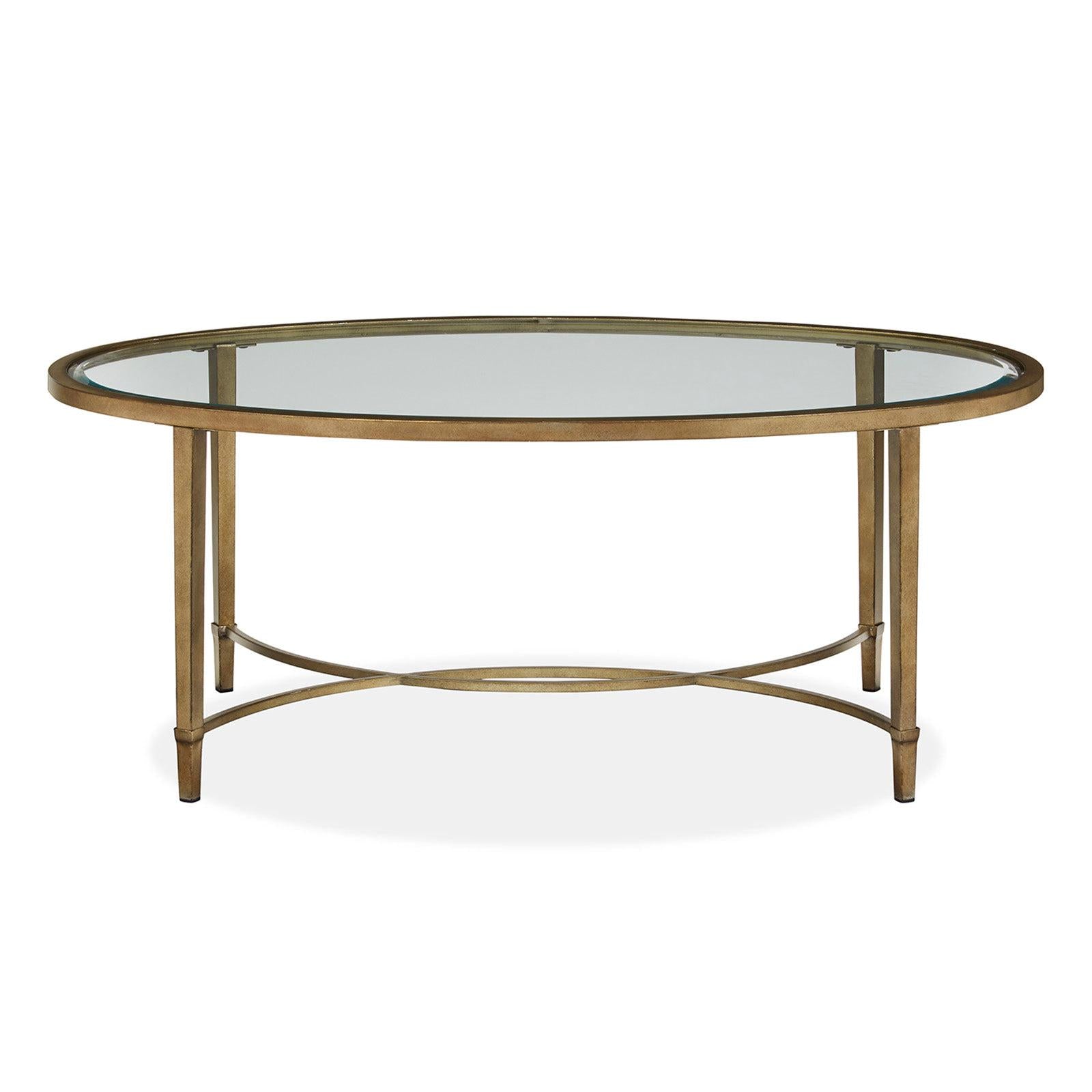 Magnussen Home Copia Antiqued Silver With Gold Tint Oval Cocktail Table