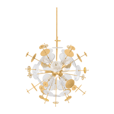 Corbett Gleason 9 Light Vintage Gold Leaf Chandelier Ceiling Light Clearance
