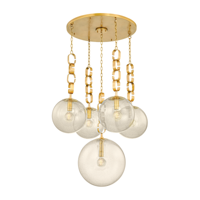 Corbett Nessa 5 Light Vintage Brass Chandelier Ceiling Light