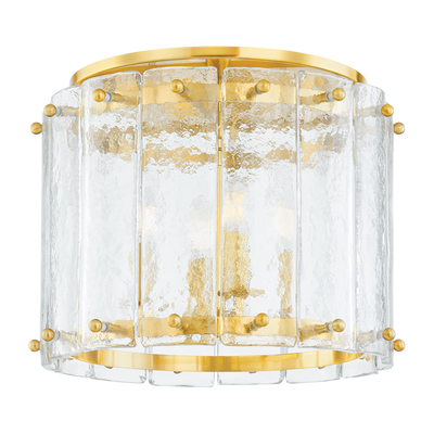 Corbett Rio 4 Light Vintage Polished Brass Flush Mount Ceiling Light