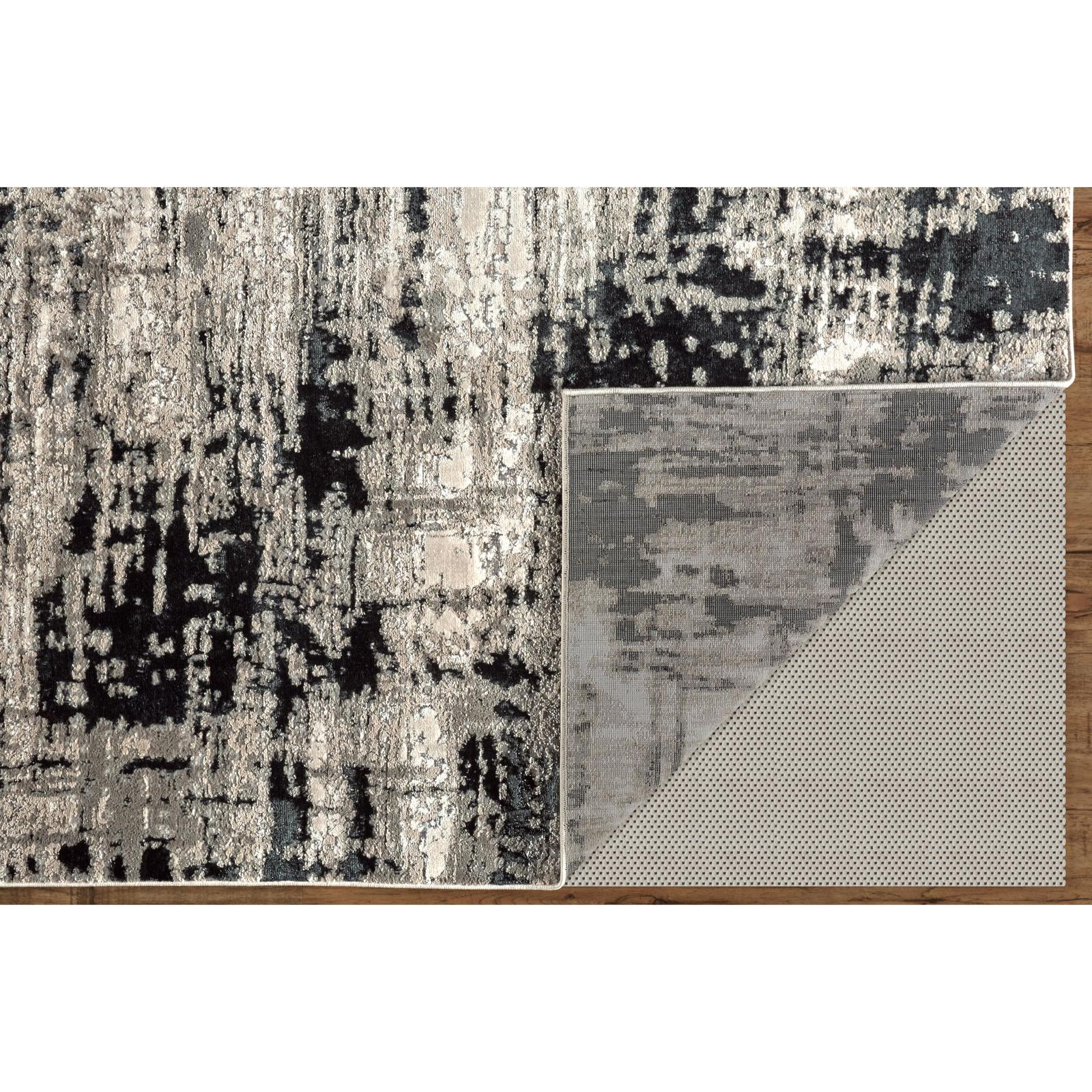 Feizy Micah 3339F Modern Abstract Rug in Black/White/Gray