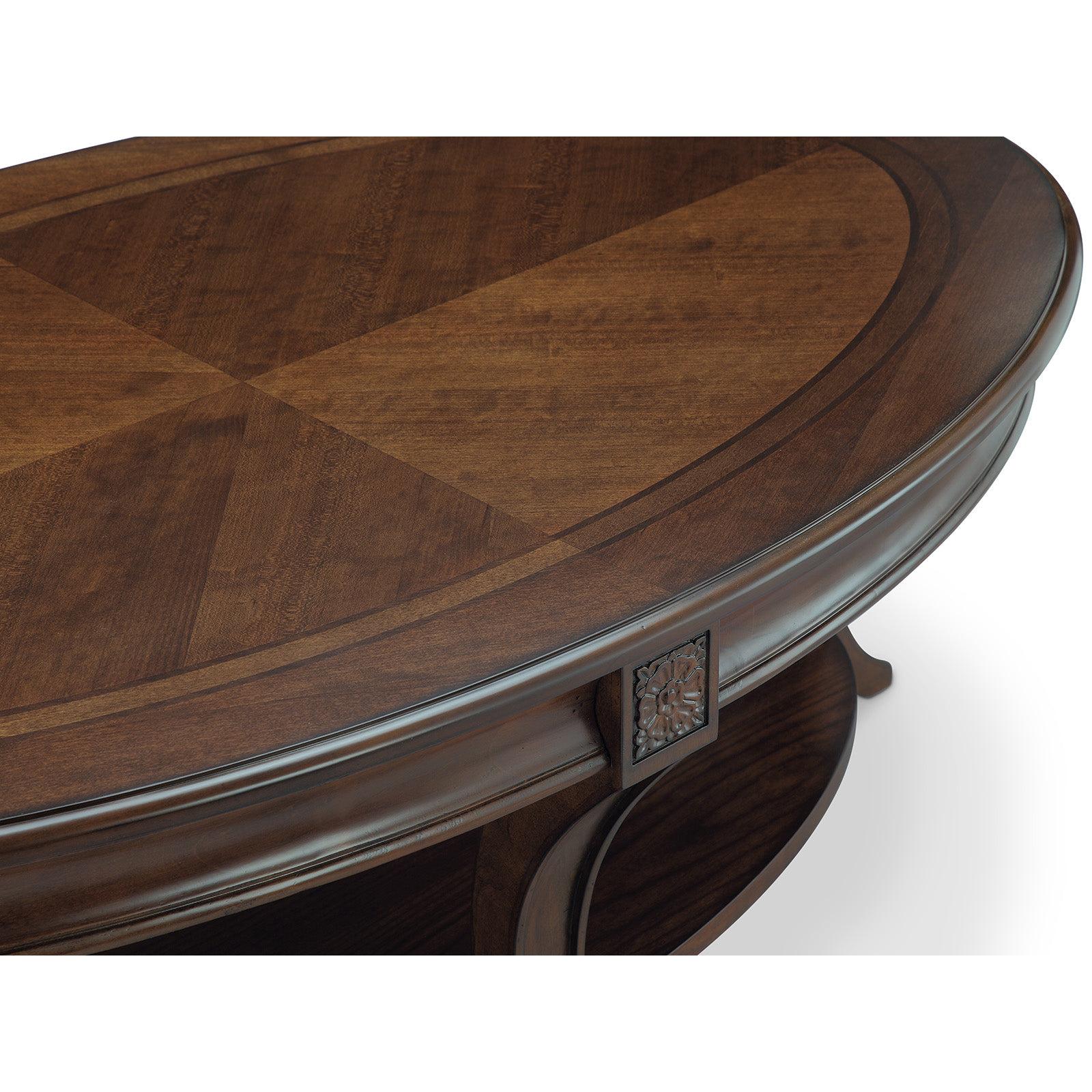 Magnussen Home Winslet Cherry Oval Cocktail Table With Casters