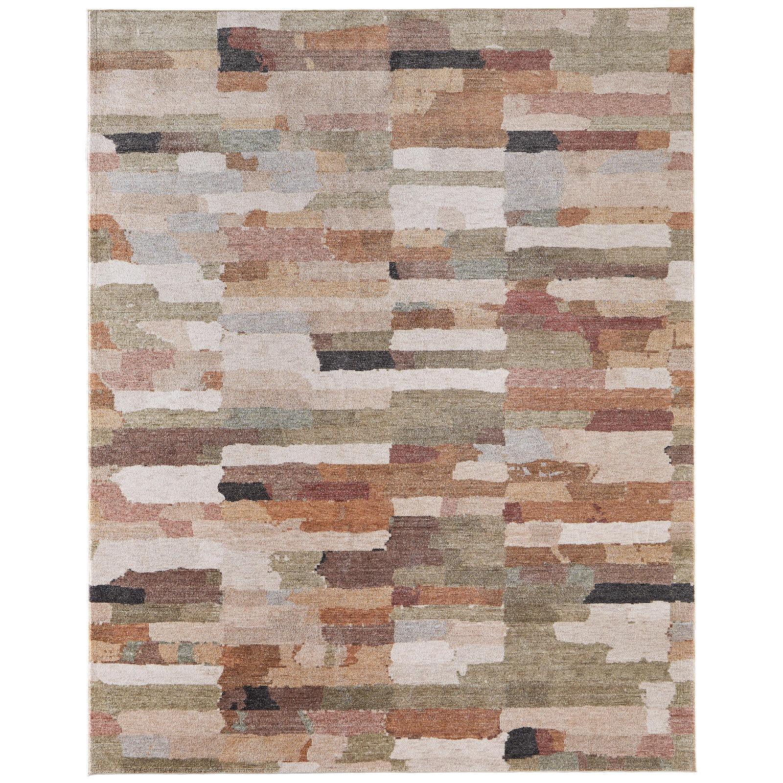 Feizy Pearson 39SHF Modern Abstract, Brown/Tan/Green, Rug