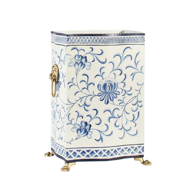 Chelsea House Blue White Wastebasket
