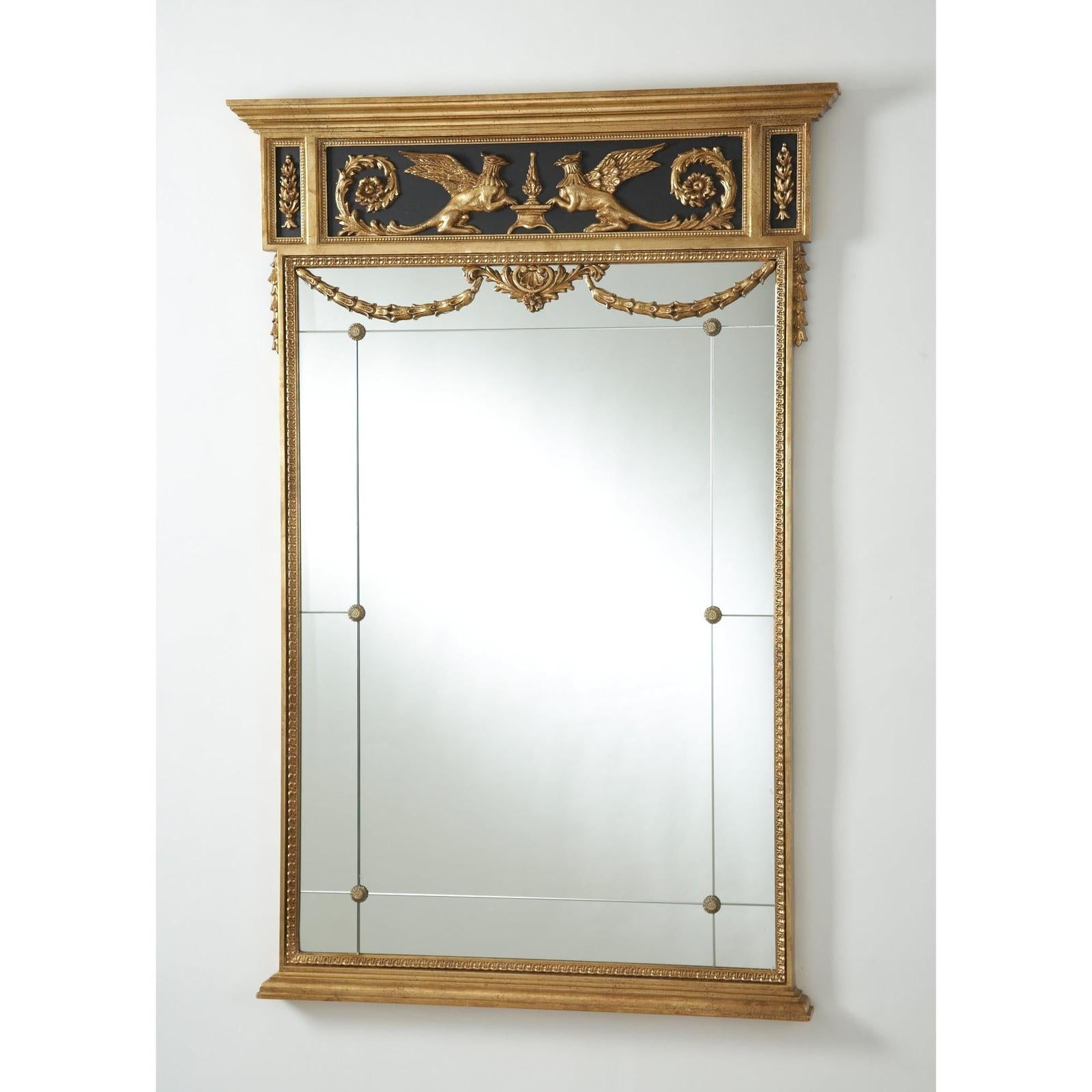 Chelsea House Griffon Black and Gold Mirror