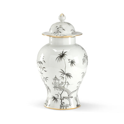 Chelsea House Black White Chinoiserie Jar