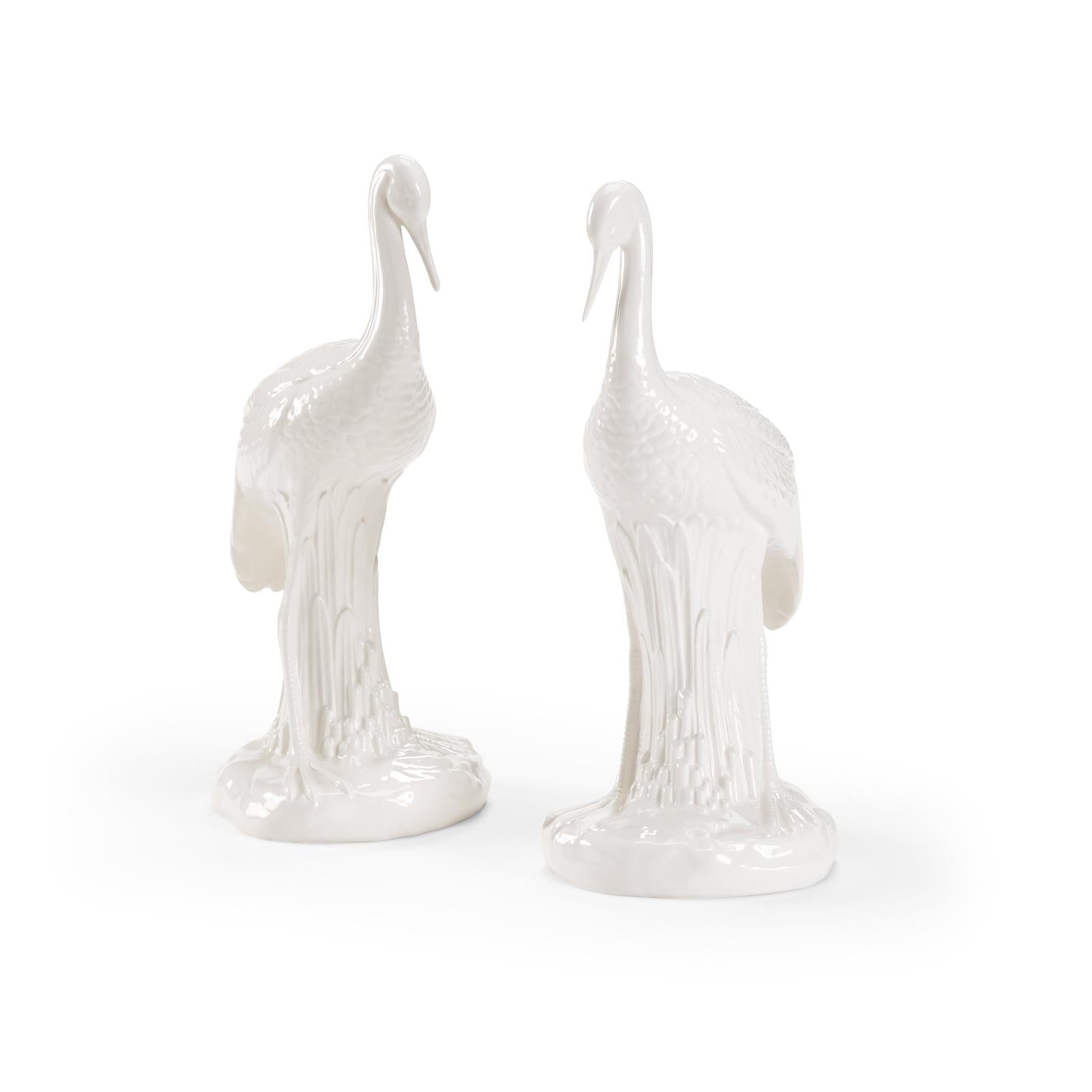 Chelsea House Large White Heron Sculpture, Set of 2