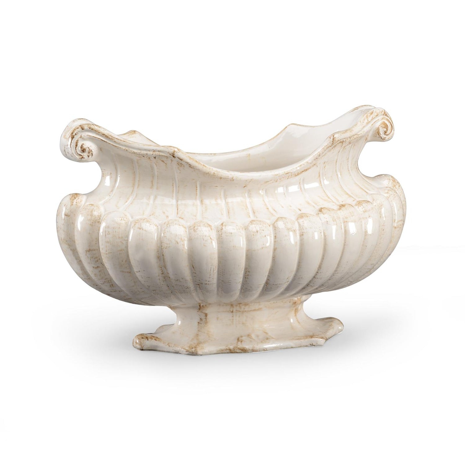 Chelsea House Antique White Oval Pot