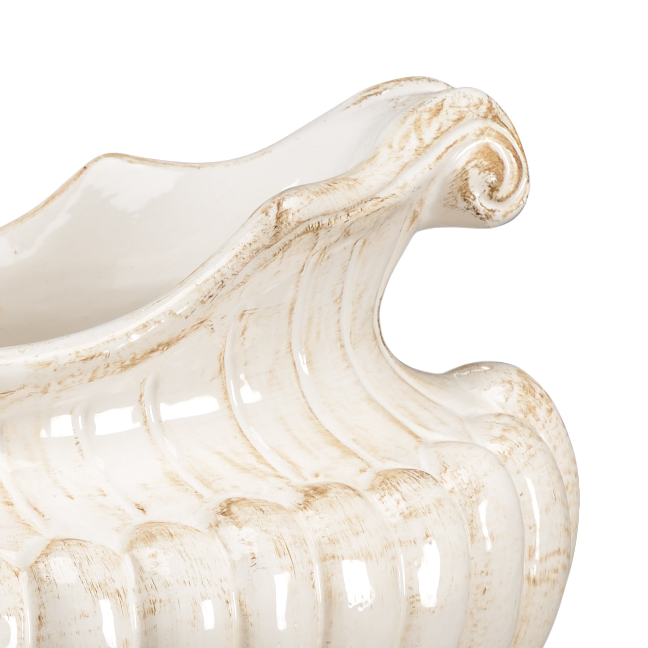 Chelsea House Antique White Oval Pot