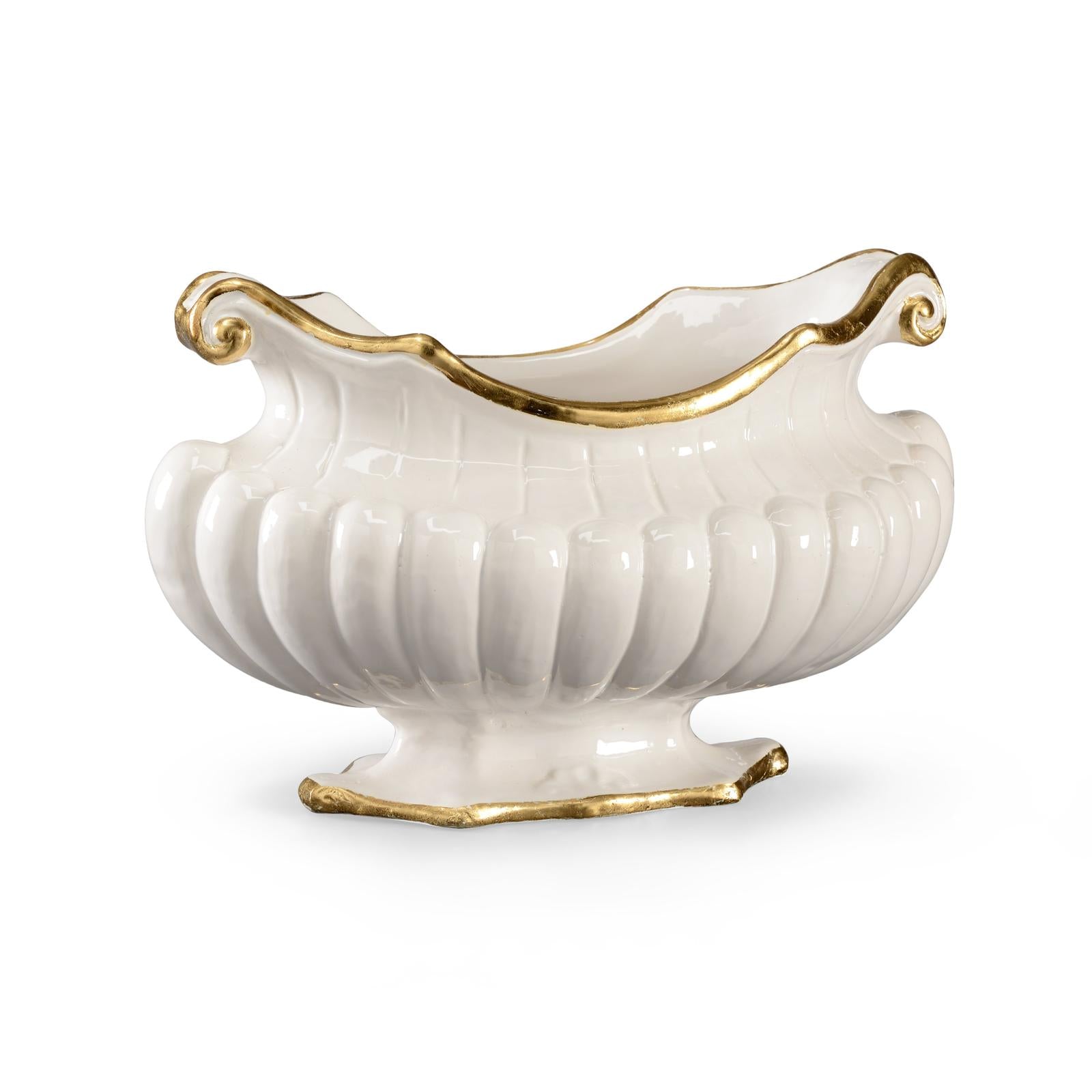 Chelsea House White Oval Pot