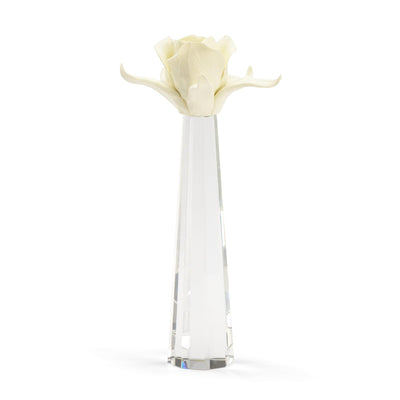 Chelsea House Large Cream Rose On Stand Porcelain Flower