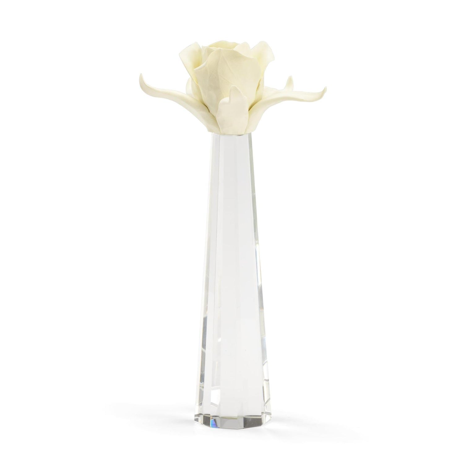 Chelsea House Large Cream Rose On Stand Porcelain Flower