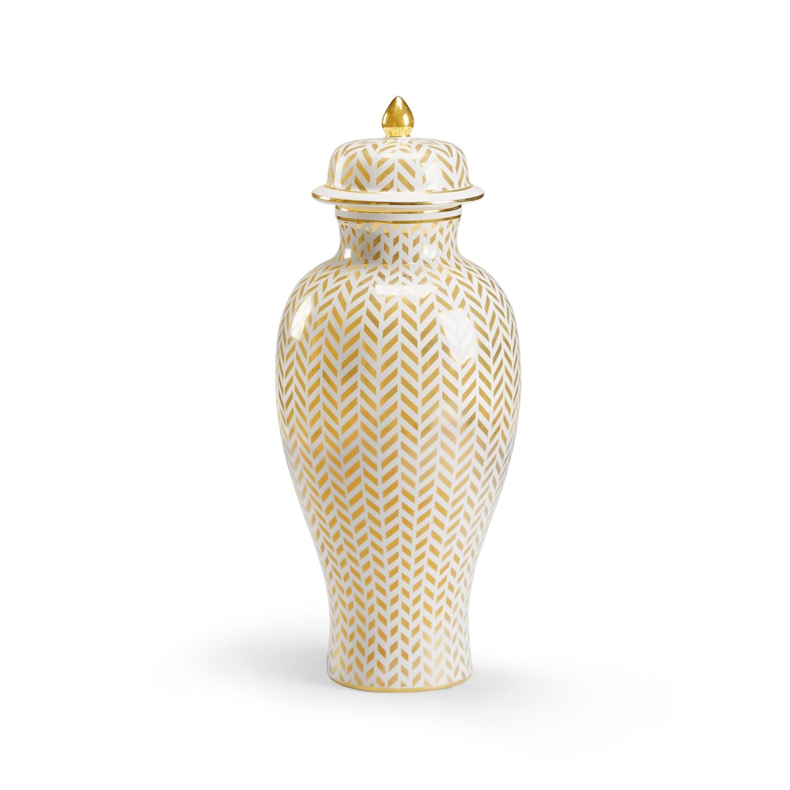 Chelsea House Herringbone Gold Vase
