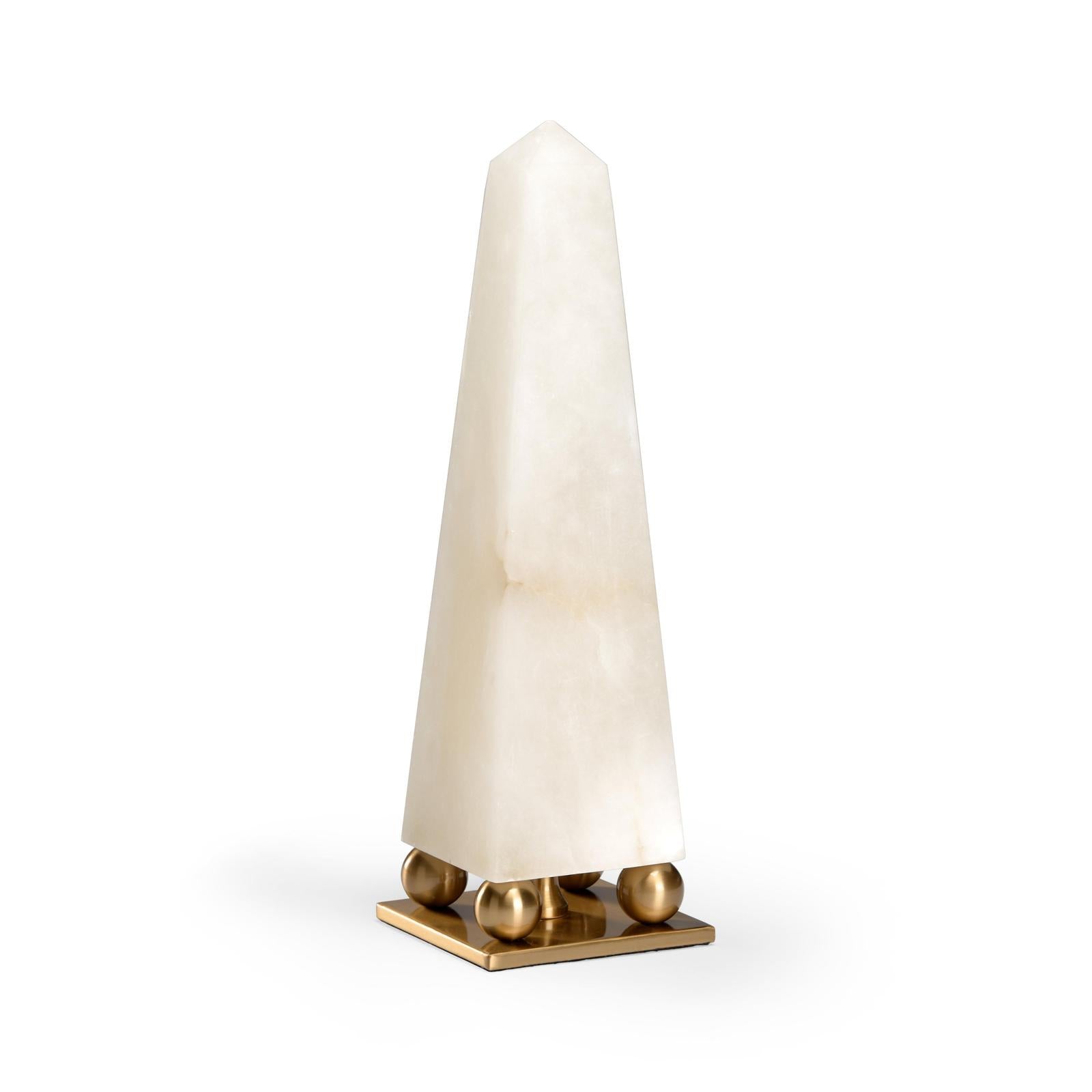 Chelsea House Alabaster Obelisk Iron Base