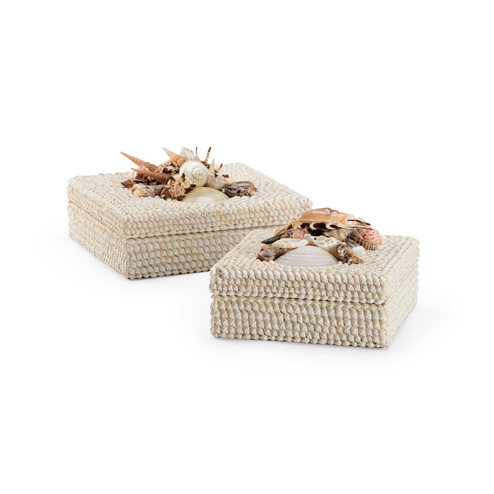 Chelsea House White Shell Boxes, Set of 2