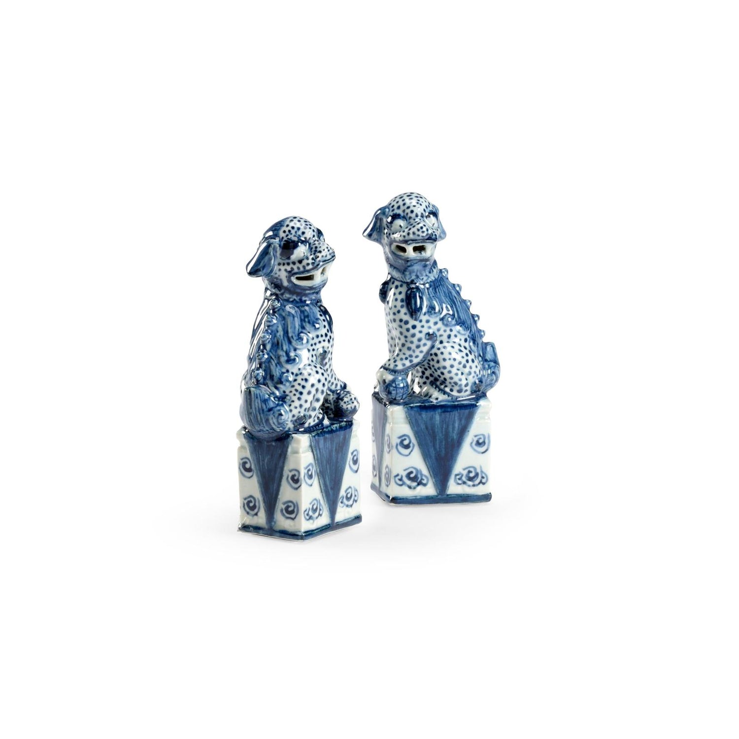 Chelsea House Blue And White Palace Dogs, Pair