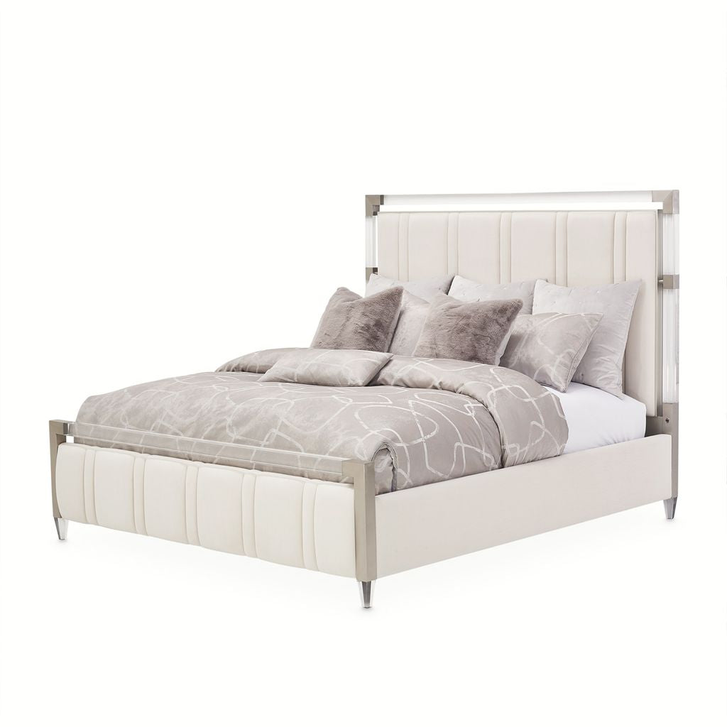 Michael Amini Penthouse Short Panel Bed - Ash Gray