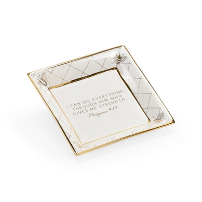 Chelsea House White Square Bee Verse Plate