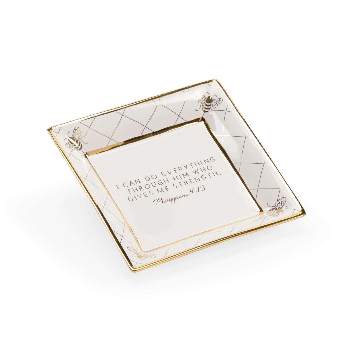 Chelsea House White Square Bee Verse Plate