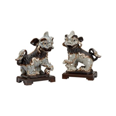 Chelsea House Chinese Dogs Sculpture, Pair