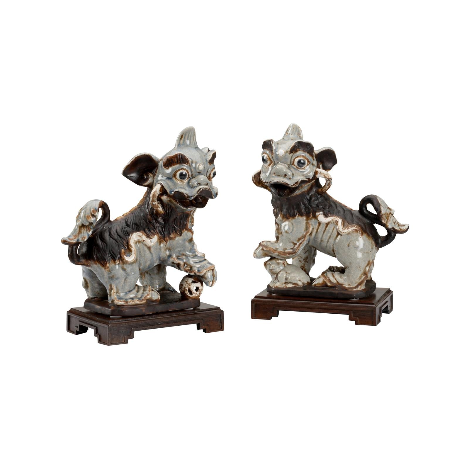 Chelsea House Chinese Dogs Sculpture, Pair