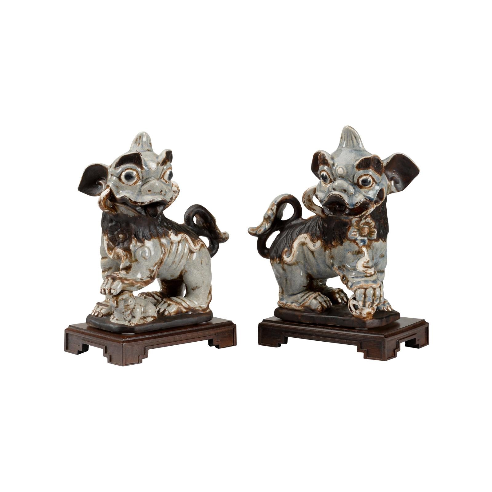 Chelsea House Chinese Dogs Sculpture, Pair