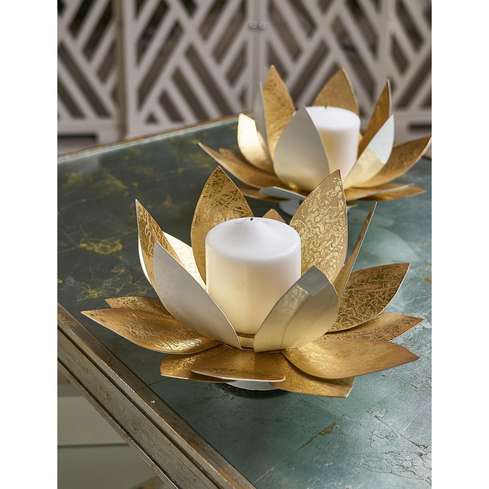 Chelsea House Lotus Candleholders, Set of 2