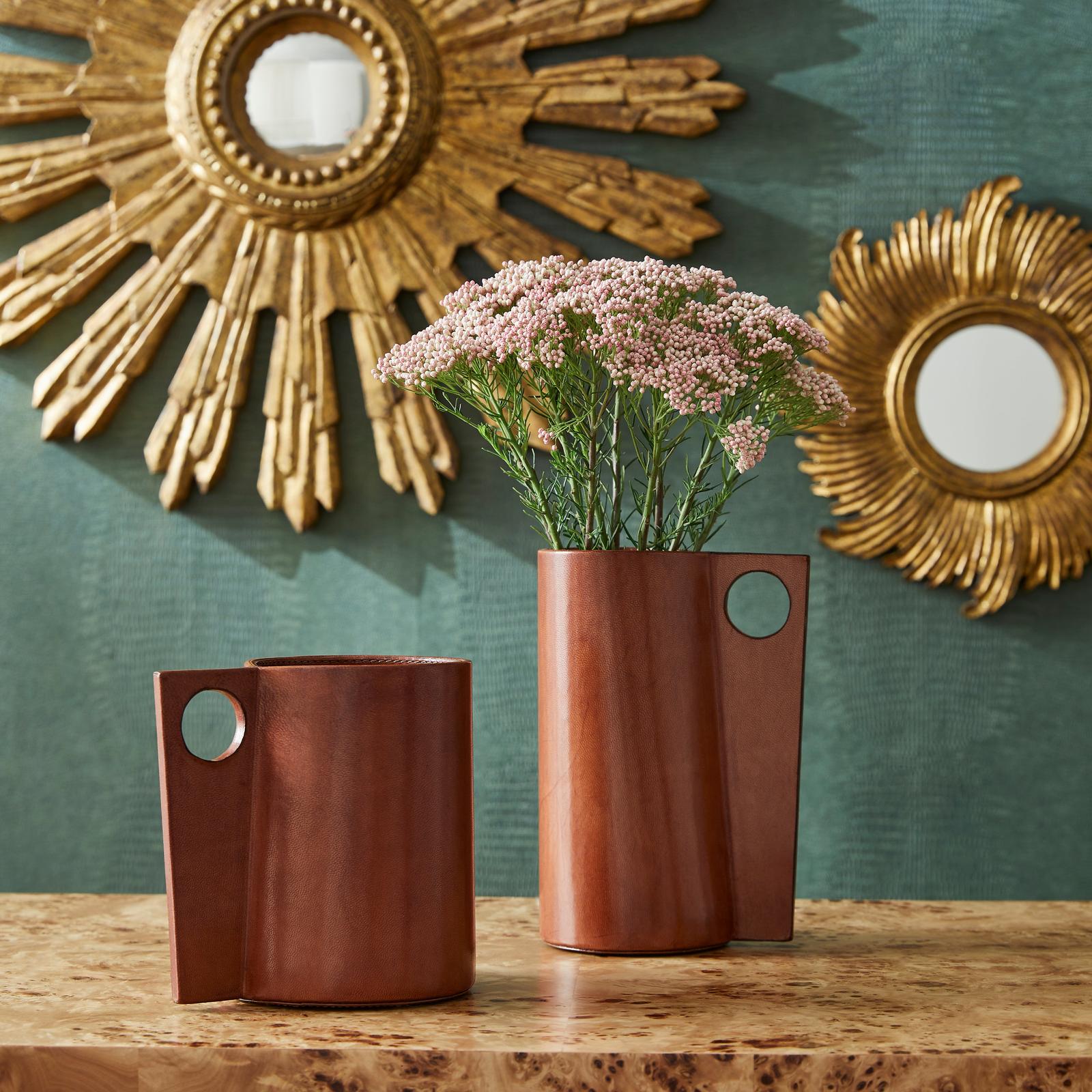 Chelsea House Leather Small Vase