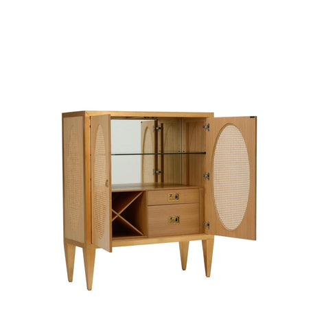 Chelsea House Petite Caned Bar Cabinet