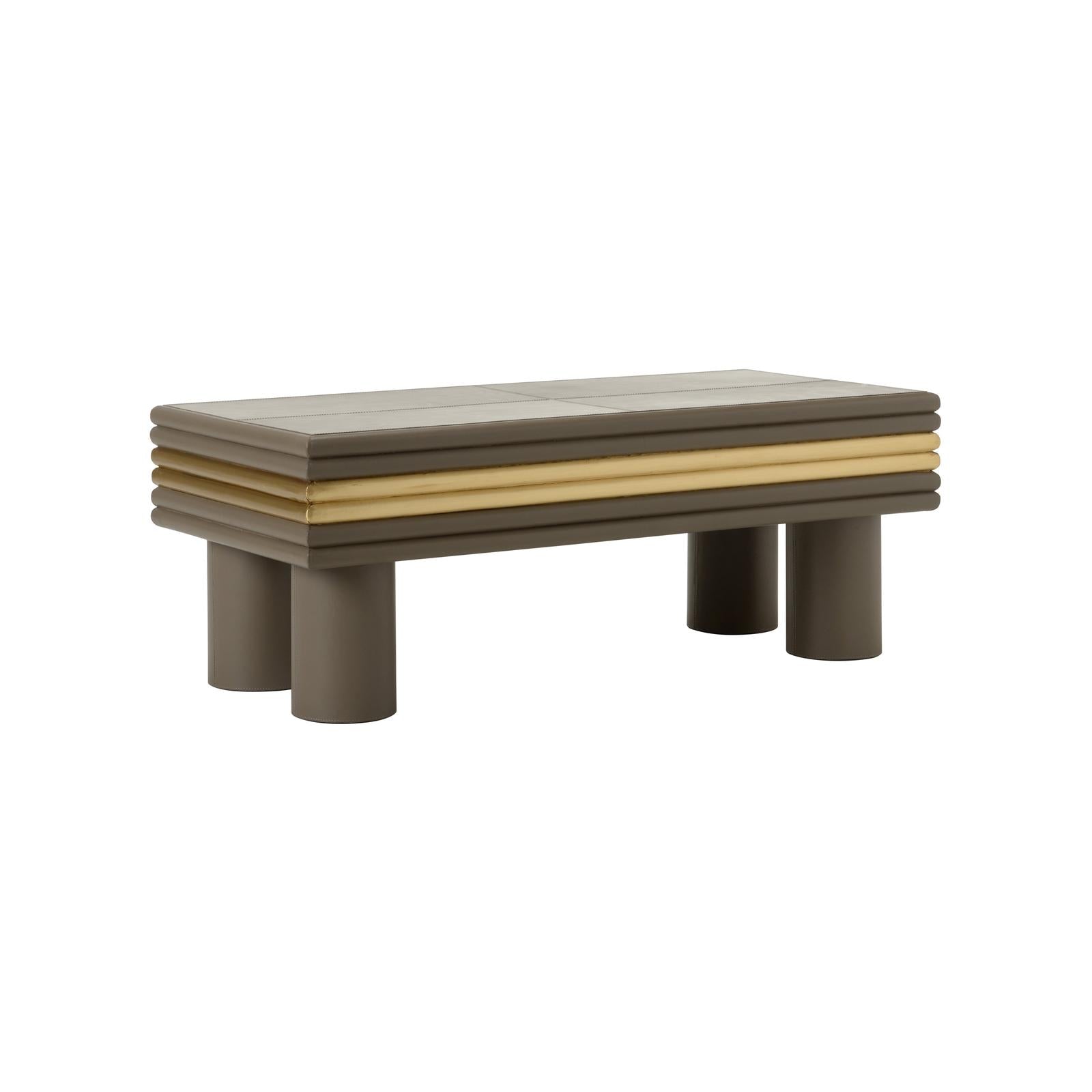 Chelsea House Coulter Leather Cocktail Table