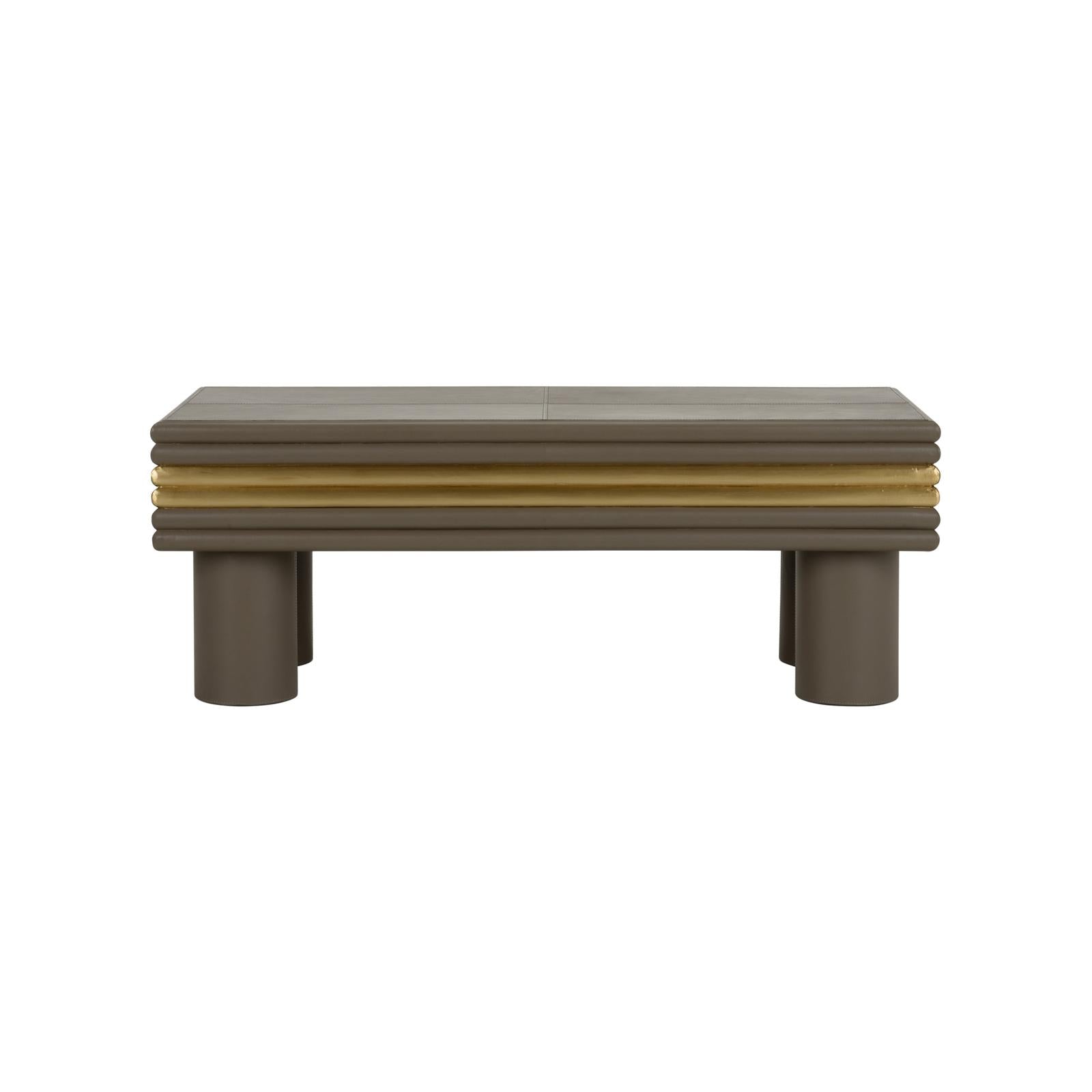 Chelsea House Coulter Leather Cocktail Table