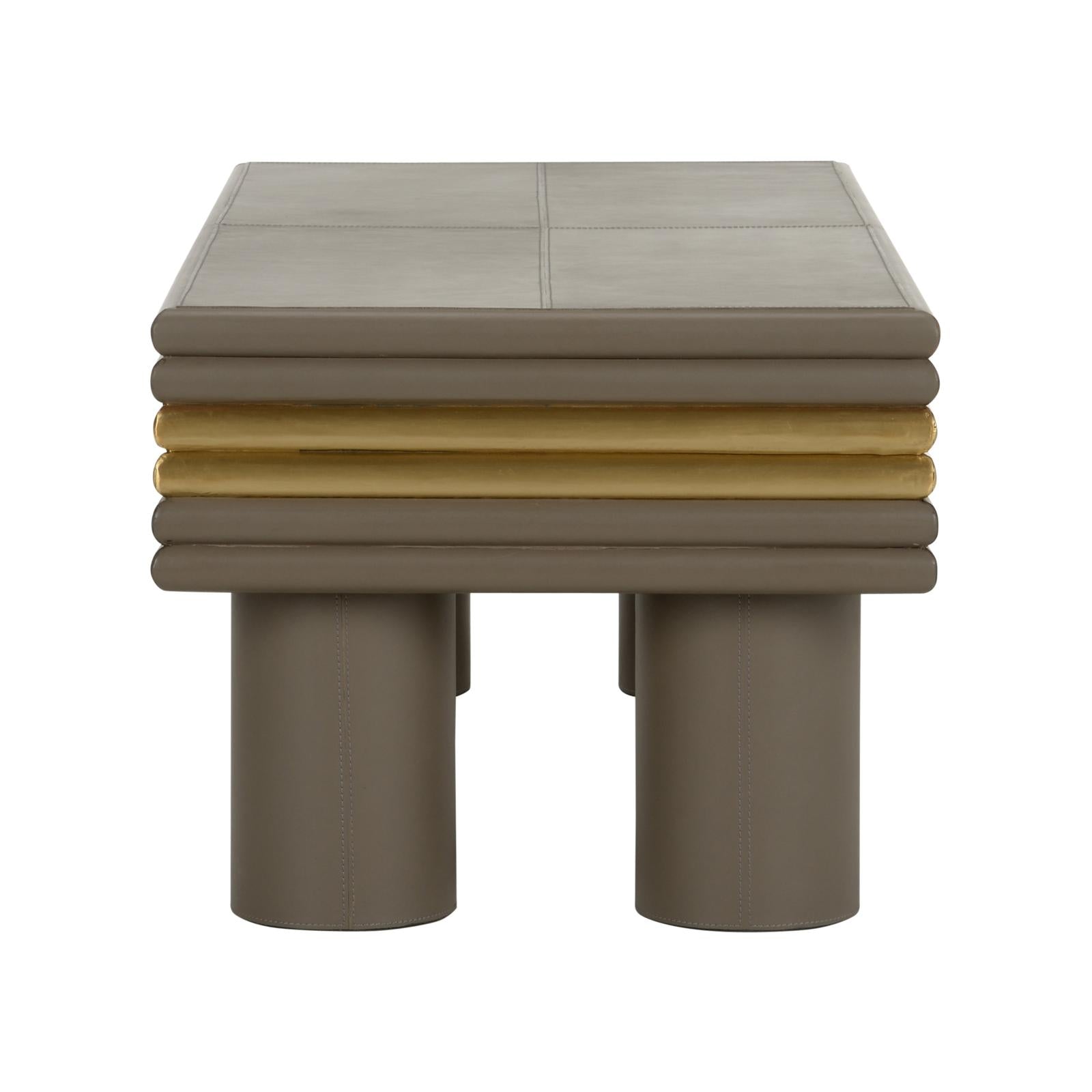 Chelsea House Coulter Leather Cocktail Table