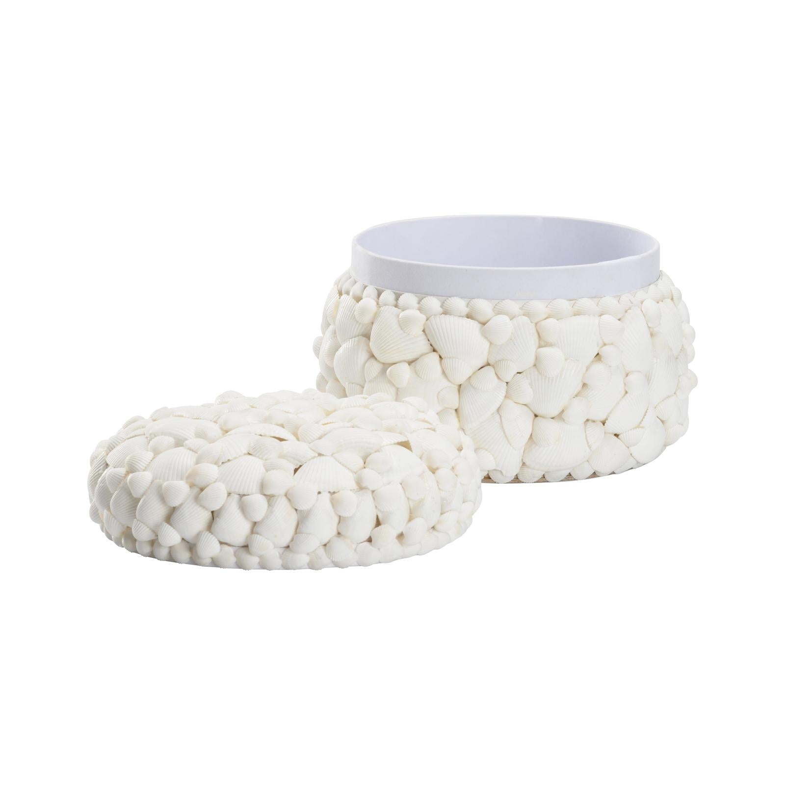 Chelsea House Round White Shell Box