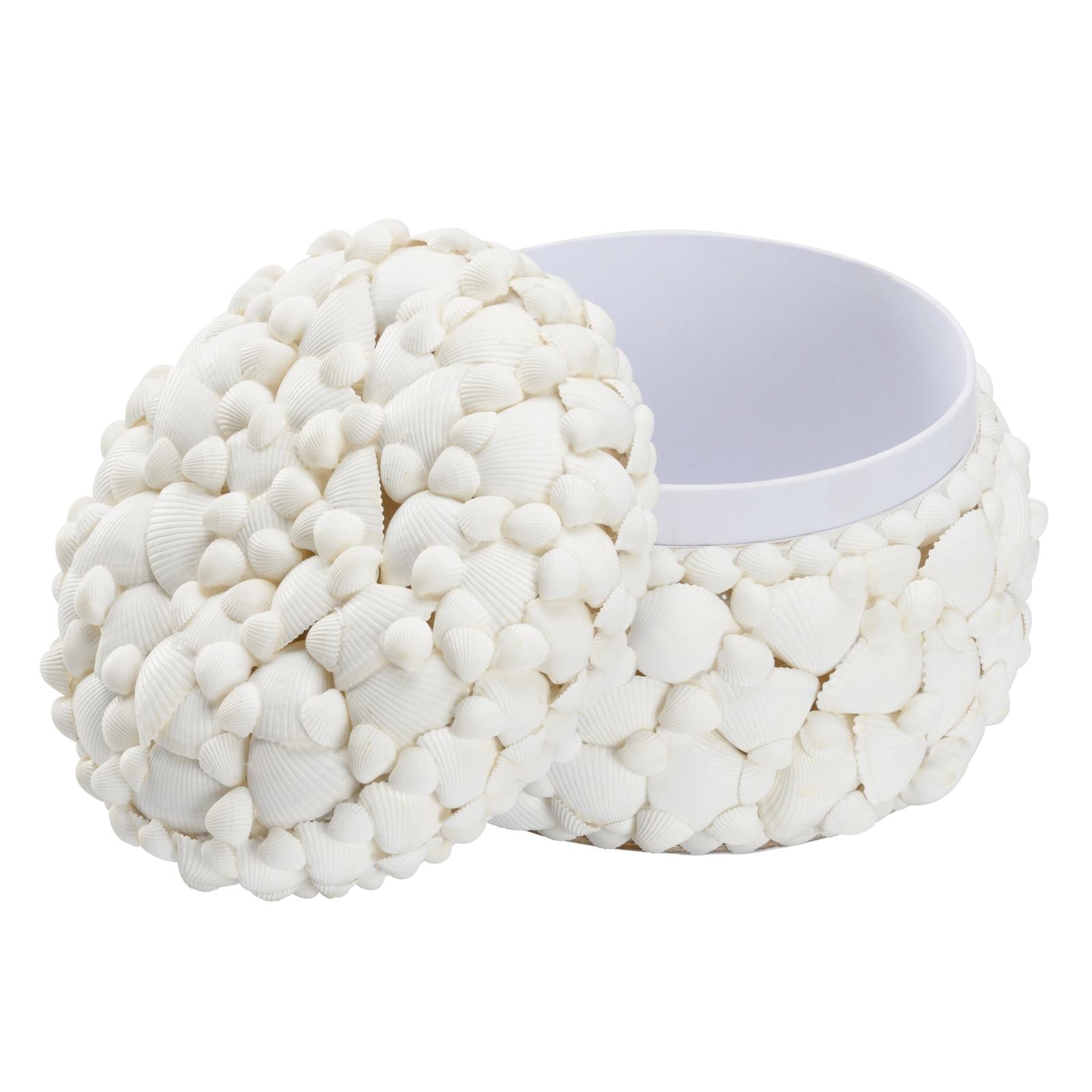 Chelsea House Round White Shell Box