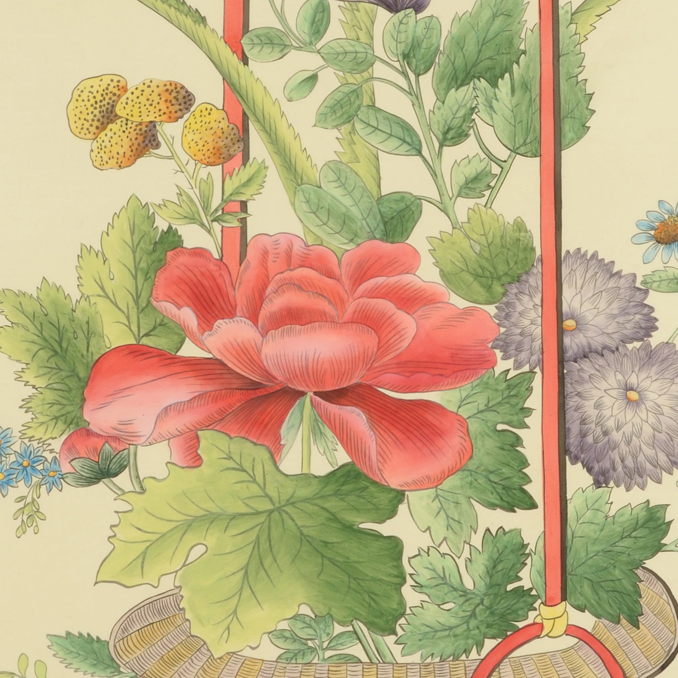 Chelsea House Chinoiserie Basket Panel