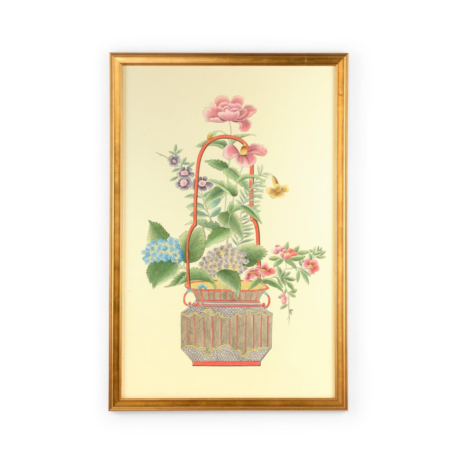 Chelsea House Chinoiserie Basket Panel
