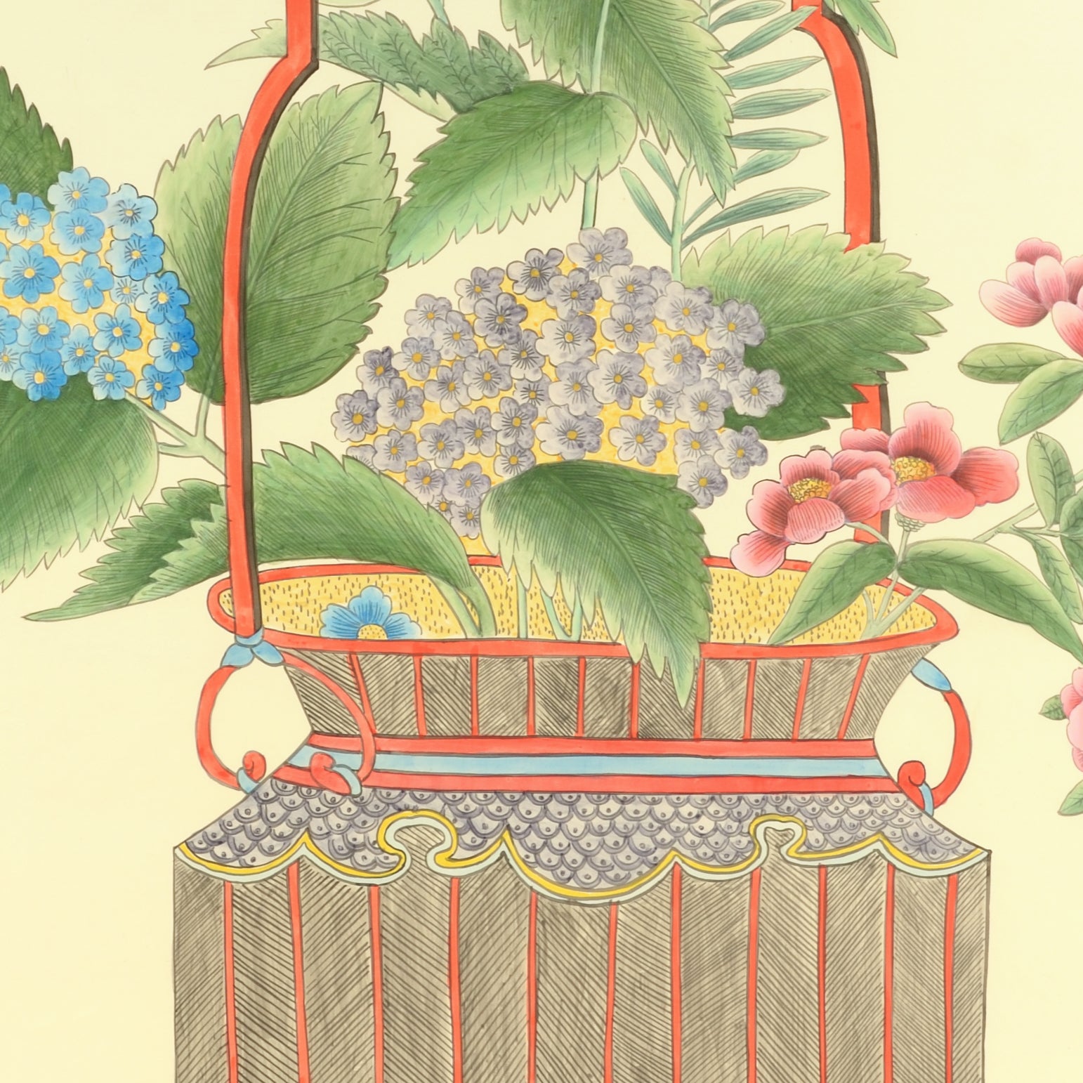Chelsea House Chinoiserie Basket Panel