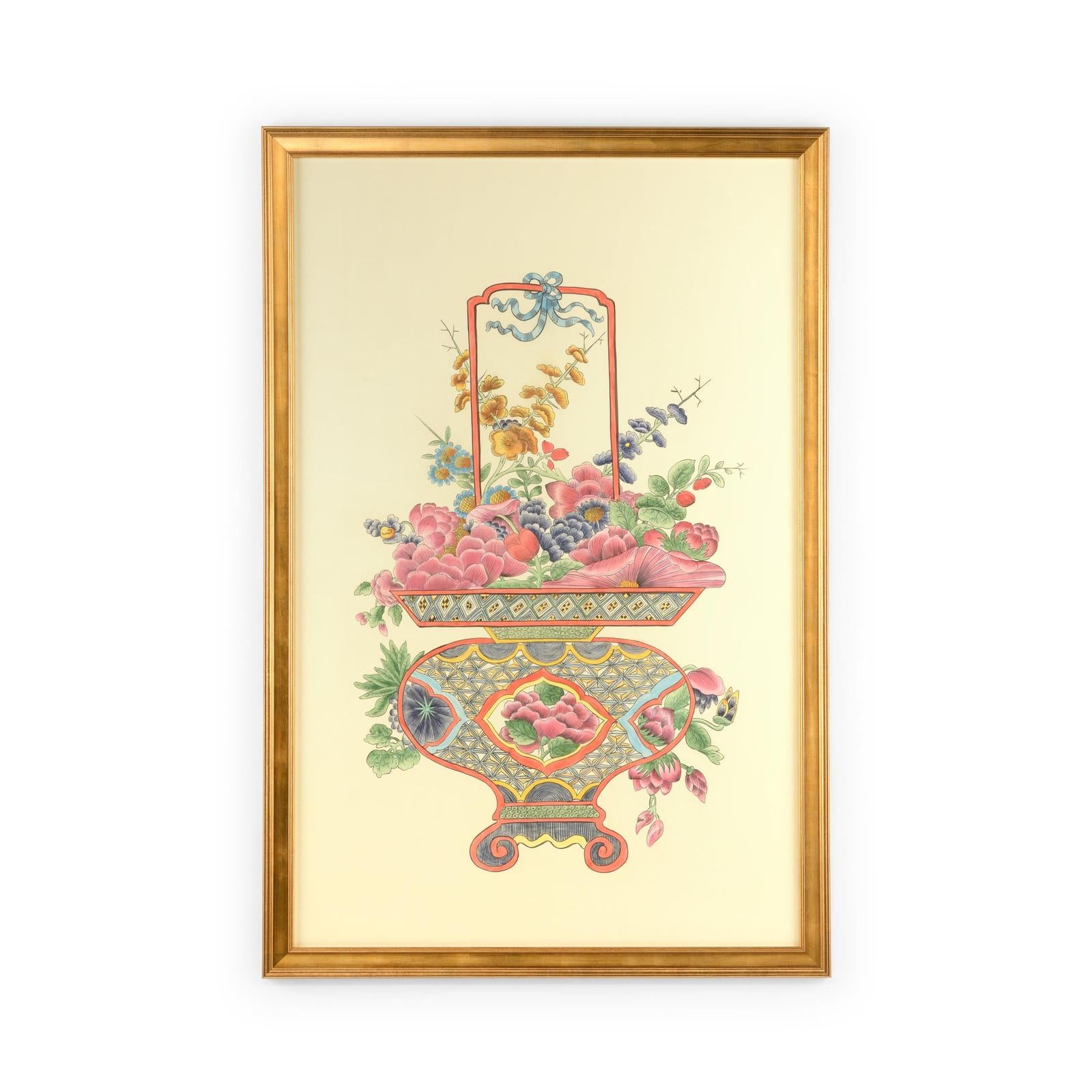 Chelsea House Chinoiserie Basket Panel