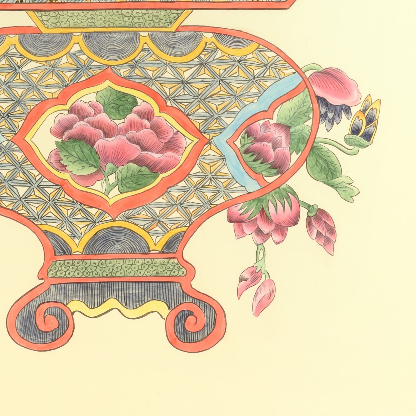 Chelsea House Chinoiserie Basket Panel