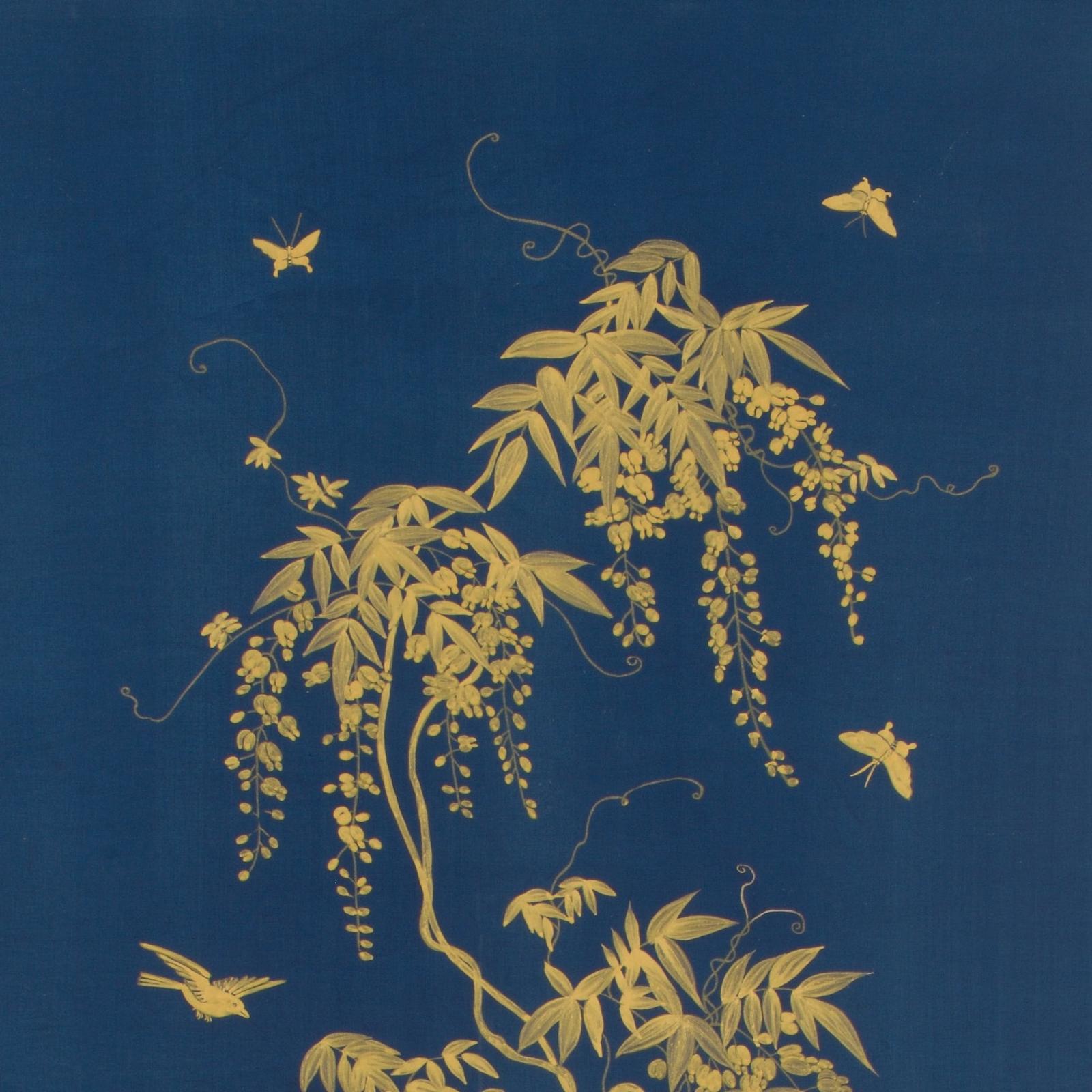 Chelsea House Gold Flowering Tree On Blue Frame