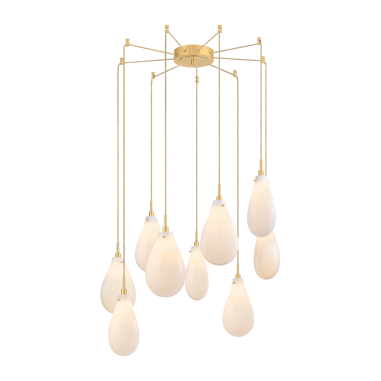 Hudson Valley Lighting Ironwood 9 Light Aged Brass Chandelier Ceiling Light