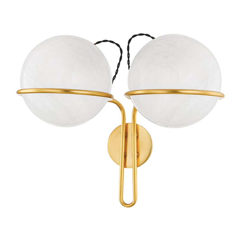 Hudson Valley Lighting Hingham 2 Light 20.25 inch Aged Brass Wall Sconce Wall Light
