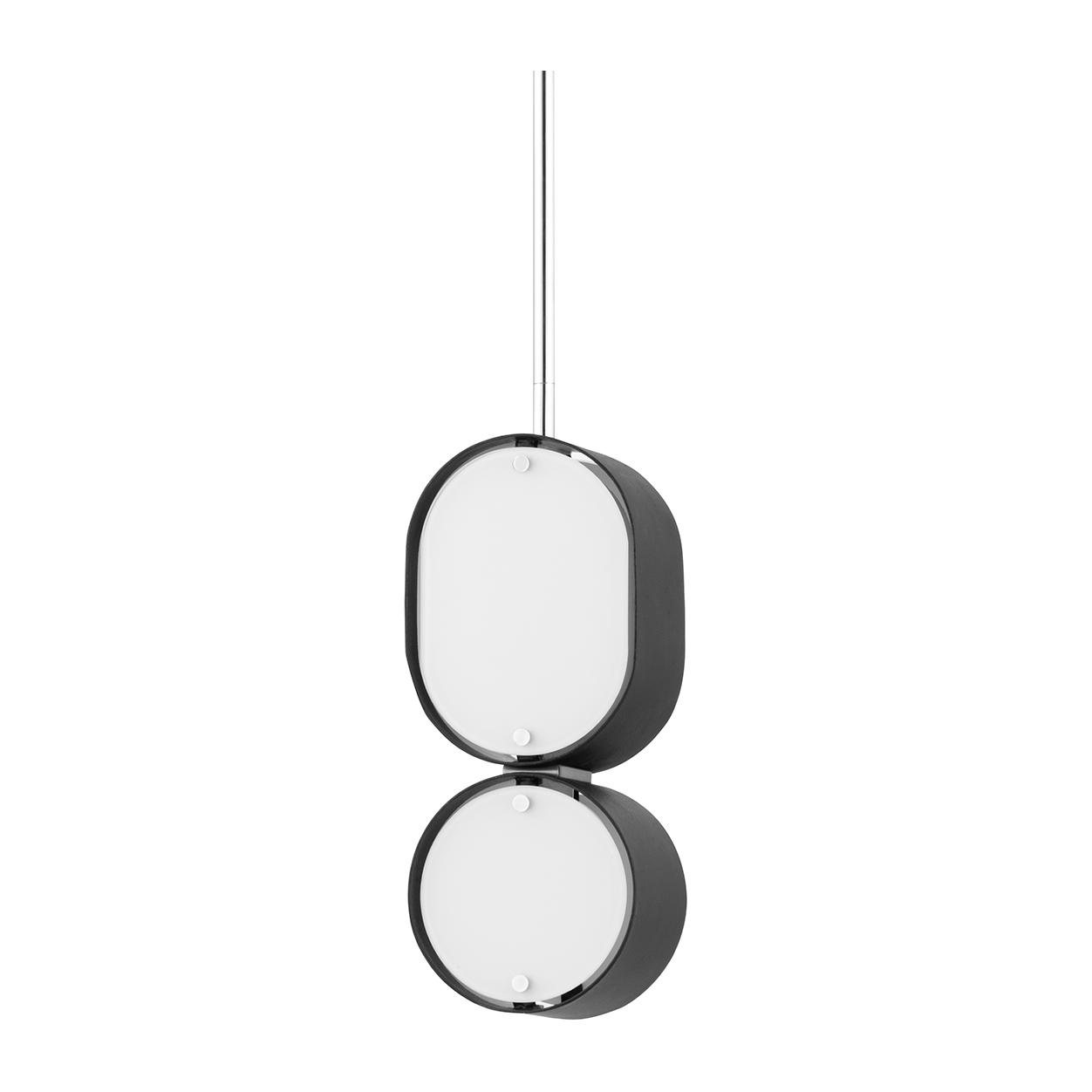 Corbett Opal 2 Light Soft Black With Stainless Steel Pendant Ceiling Light DSC