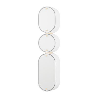 Corbett Opal 3 Light Soft White/Vintage Brass Wall Sconce Wall Light Clearance