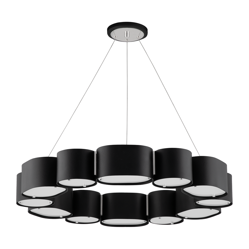 Corbett Opal 12 Light Soft Black With Stainless Steel Chandelier Ceiling Light