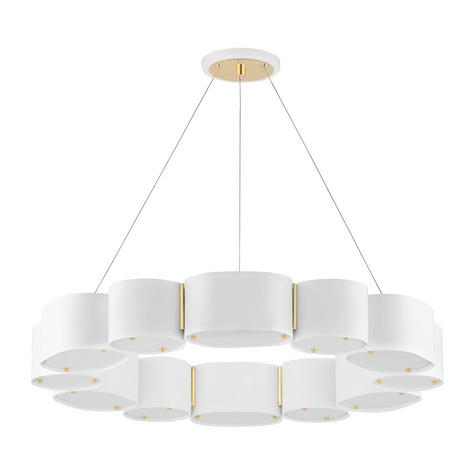 Corbett Opal 12 Light Soft White/Vintage Brass Chandelier Ceiling Light