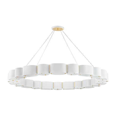 Corbett Opal 22 Light Soft White/Vintage Brass Chandelier Ceiling Light