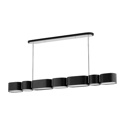Corbett Opal 7 Light Soft Black/Stainless Steel Linear Ceiling Light Clearance