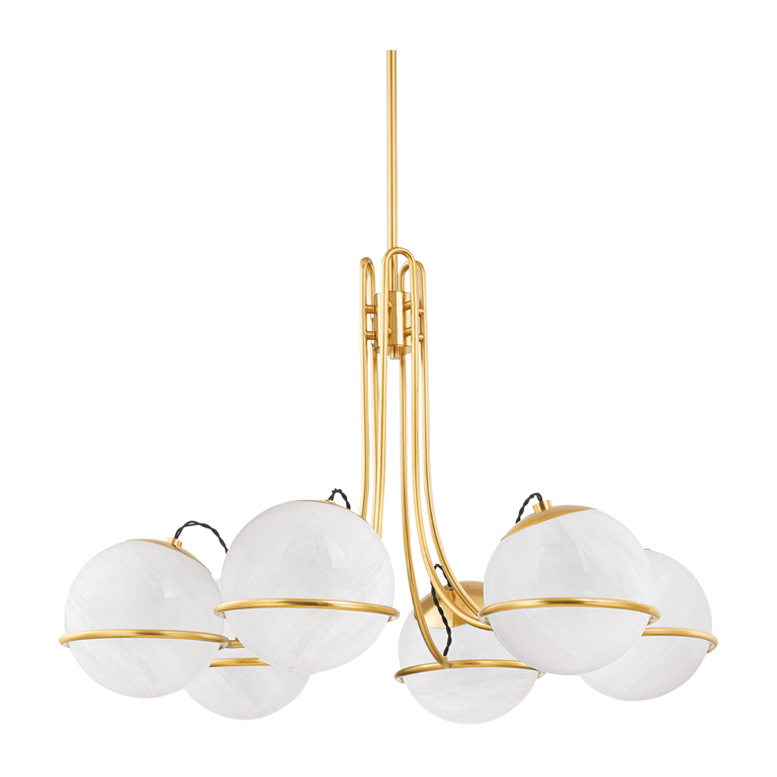 Hudson Valley Lighting Hingham 6 Light 40 inch Aged Brass Chandelier Ceiling Light